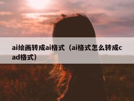 ai绘画转成ai格式（ai格式怎么转成cad格式）