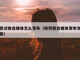 尝试做自媒体怎么发布（如何做自媒体发布文章）