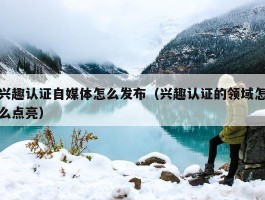 兴趣认证自媒体怎么发布（兴趣认证的领域怎么点亮）