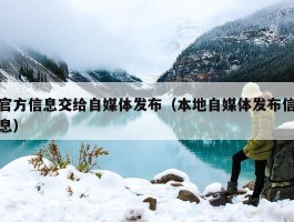 官方信息交给自媒体发布（本地自媒体发布信息）